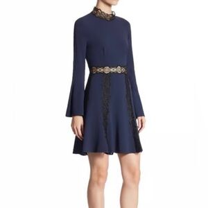 Jonathan Simkhai Navy and Black Long Sleeve Dress / Size 4 /